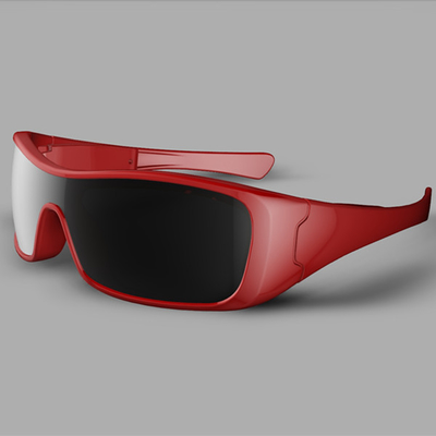 Les lunettes de soleil imperméables de casque de MP3 Bluetooth d'écouteur avec le cadre rouge/ont polarisé la lentille